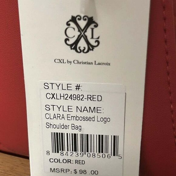 Christian Lacroix Red Leather Shoulder Bag NWT - Picture 4 of 6